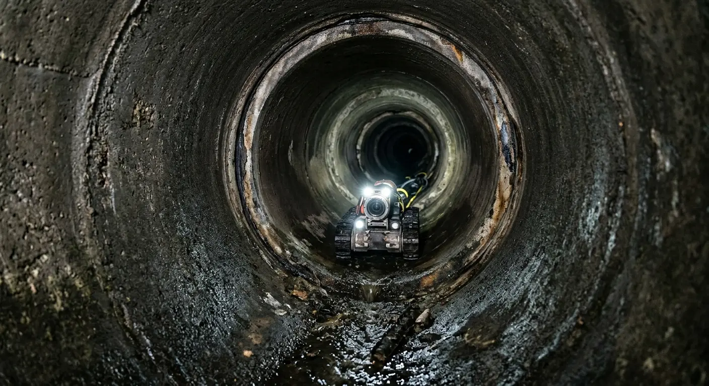 Robotic sewer camera inspecting pipe interior for Sewer Line Cleaning in Abilene